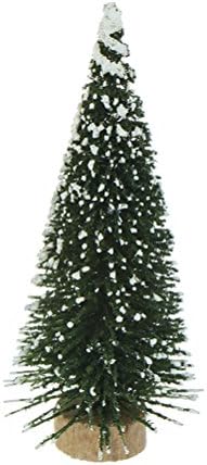 60 Pcs Mini Christmas Trees DIY Xmas Bottle Brush Trees Miniature Sisal Snow Frost Fir Small Artificial Trees Tabletop Trees with Wooden Bases Micro Scenery Landscape Trees for Christmas Party Decor