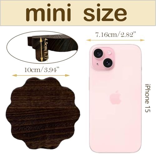 Small Wooden Stands / Dark Brown / 4 Inch / Set of 3