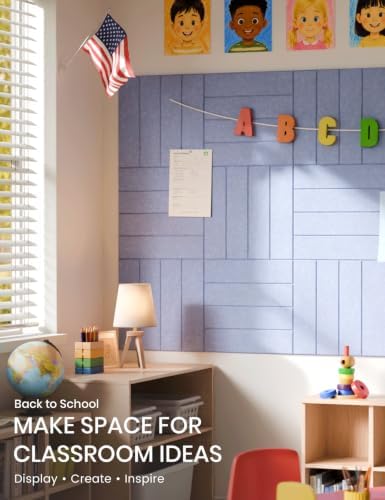 Fluxynara 48" x 36" Large Felt Bulletin Board, Soft Periwinkle