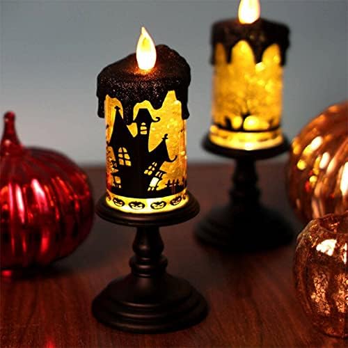 Eldnacele Bats Halloween Snow Globe Flameless Candle Battery Operated