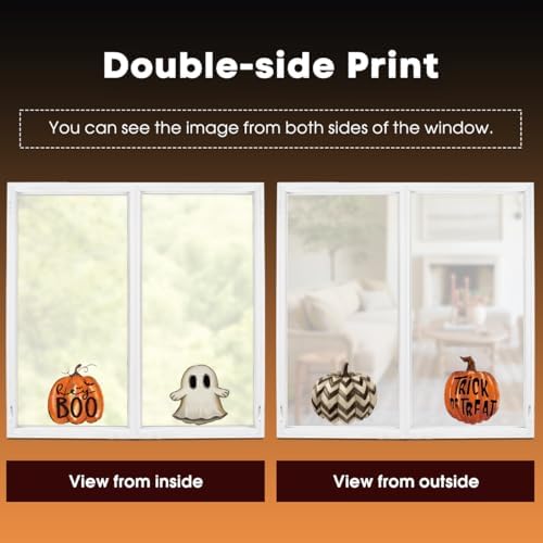 Horaldaily 40Pcs Fall Thanksgiving Window Clings, Jack-O-Lantern Pumpkin
