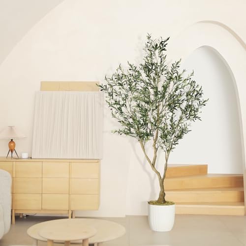LYERSE Olive Trees Artificial Indoor 7ft, Large Branches, Lifelike Fruits