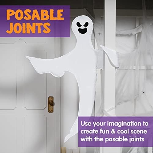 JOYIN 53” Halloween Bendable Tree Wrap Ghost Decoration for Halloween Outdoor, Lawn, Tree, Pillar Decorations, Ghost Party Supplies