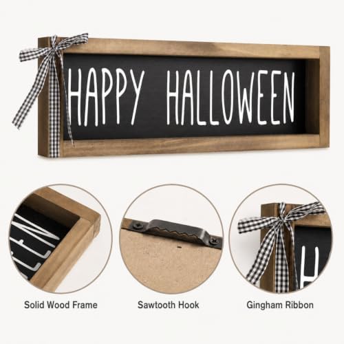 Happy Halloween Sign, Home Decor Indoor for Shelf Wall Table Desk