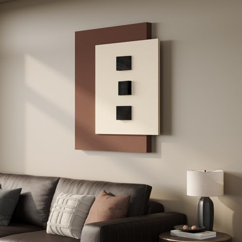 Cuspin Modern Minimalist 3D Wood Wall Art for Living Room, 28x36 In