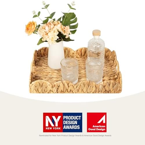 Rattan Serving Trays / 15.8 x 11.5 x 2.8 / Natural