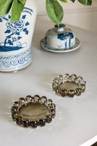 Alice Lane Home Collection Original Smoky Glass Large Bubble Candle Dish