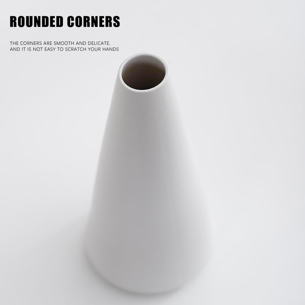2-Piece Matte Ceramic vase Set / White