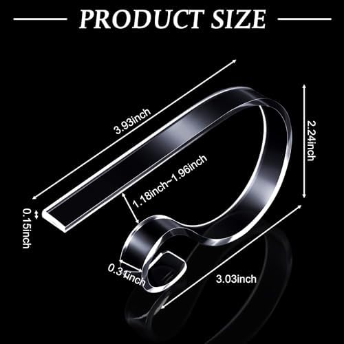 Jetec 16 Pieces Clear Acrylic Stocking Hanger Hooks Nonslip for Mantle