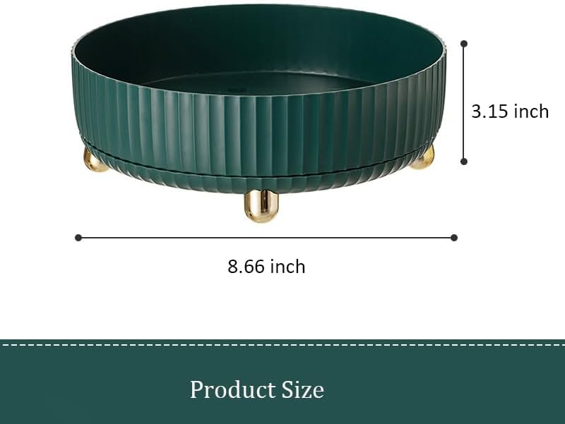 Makeup Perfume Organizer Tray 360 Degree Rotating Lazy Susan Skincare Lotion / Blue Green / Set of 9