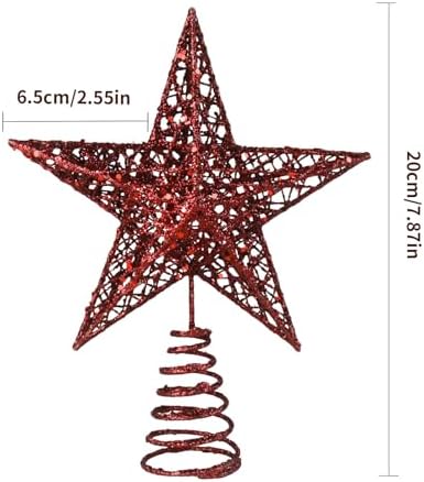 BinaryABC Iron Christmas Tree Star Topper,20cm Glittering Tree Topper