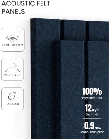 Fluxynara 48" x 36" Large Felt Bulletin Board, Carbon Blue