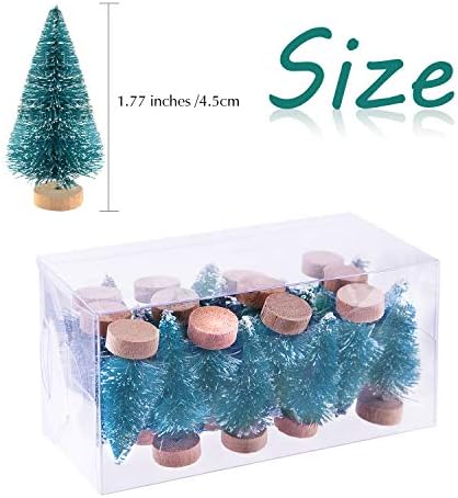 KUUQA 24Pcs Mini Sisal Bottle Brush Christmas Trees, Small Size