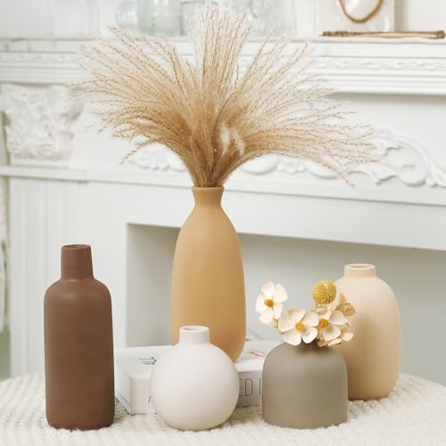 Modern Ceramic Vase / Soft Tones / Set of 5