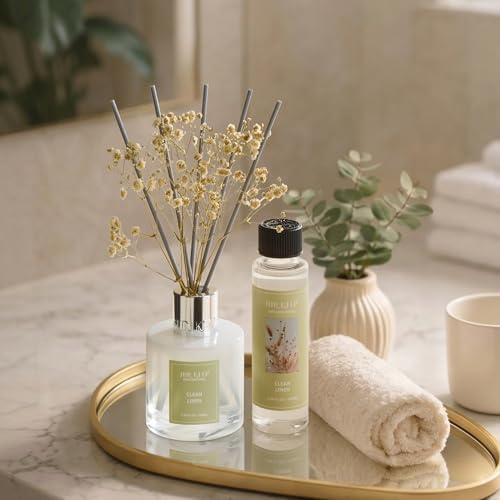 Airkeep Reed Diffuser Oil Refill/Clean Linen/3.38 oz/1 Pack/Air Freshener & Aromatherapy Essential Oil Blend for Home