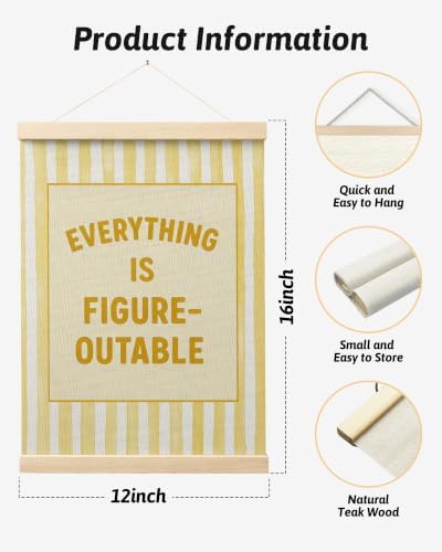 FGFK Everything Is Figureoutable Inspirational Wall Art Poster Hanger Frame