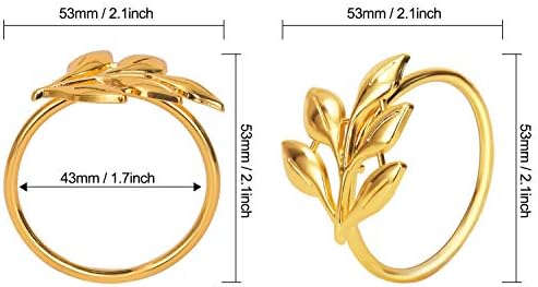 KPOSIYA Gold Napkin Rings Set of 200, Leaf Napkin Holder for Thanksgiving