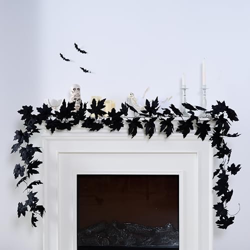 Valery Madelyn 9ft Halloween Garland with Lights for Mantle Party Decor