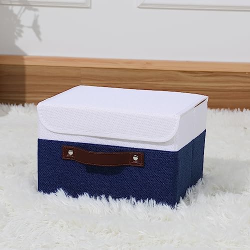 Storage Boxes / Lids Washable Decorative Storage Bins Basket / Small / Deep Blue White
