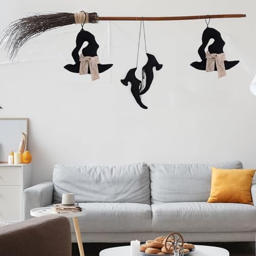 2 PCS 12 Inch Witches Boots Decor Hanging Halloween Witches Hat Decor