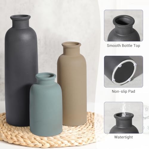 Small Ceramic Vase / Multicolor / Set of 3
