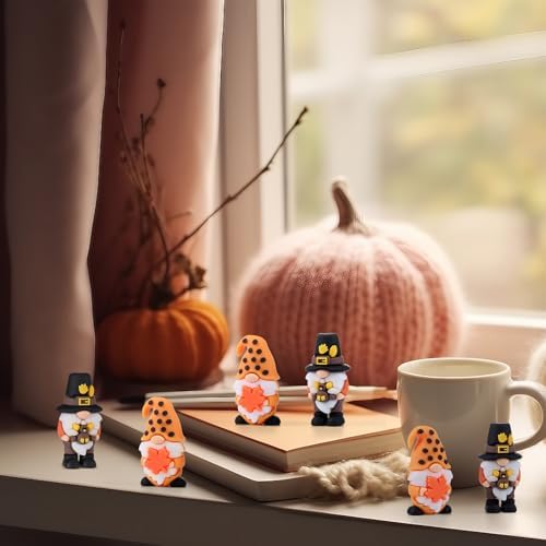 Lunmon 50 Pcs Mini Fall Gnomes Figures Decorations Bulks, 1.49 Inches
