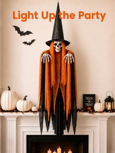 Bearhug Halloween Hanging Ghost Decorations, 3 Pack Scary Reaper Decor