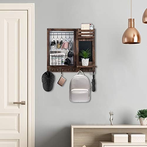 Key Holder / 5 Double Hooks / Burnt Paulownia