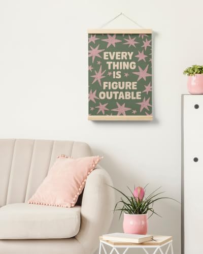 FGFK Everything Is Figureoutable Inspirational Wall Art Poster Hanger Frame
