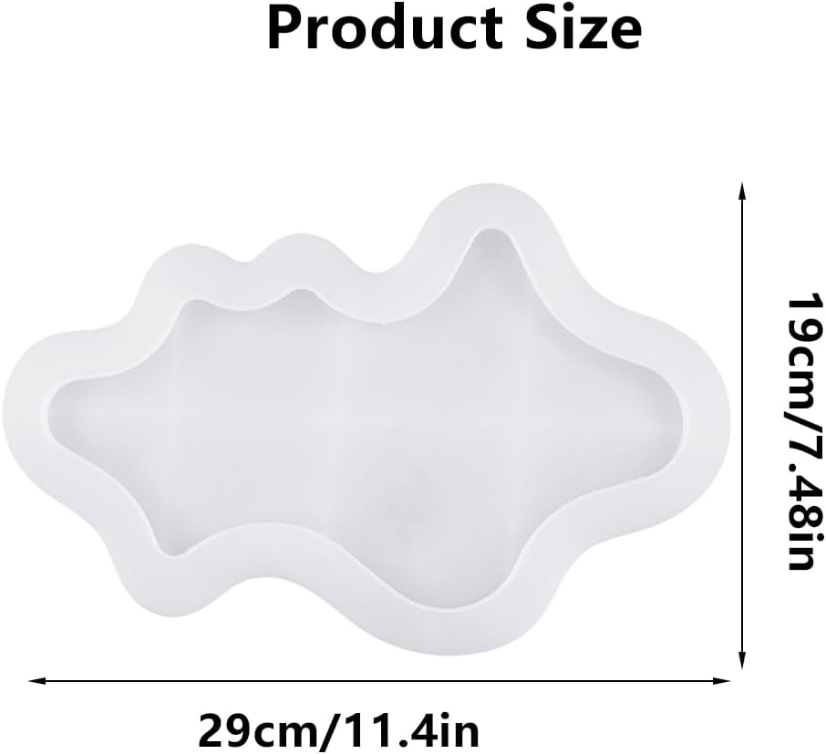 Cloud Shape Silicone Tray Mold Irregular Cloud Epoxy Resin Tray Molds for Crafts Trinket Jewelry