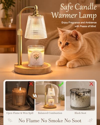 Candle Warmer Lamp with Timer, Birthday Gifts for Women Home Decor,Clear