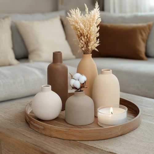 Modern Ceramic Vase / Soft Tones / Set of 5