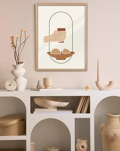 KensTro 12x16 Oak Framed Holy Communion Christian Wall Art