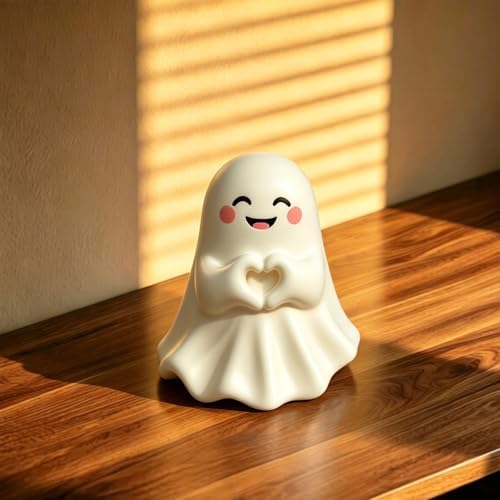 1 PCS Halloween Ghost Figurine Unique Heart Spooky Statue