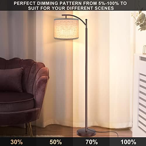 Floor Lamp for Living Room, 4 Color Temperature LED Floor Lamp with Remote Control & Foot Switch, LED Bulb Included