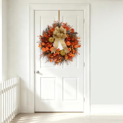26 Inch Fall Wreaths for Front Door,Home Decor for Farmhouse Yellow