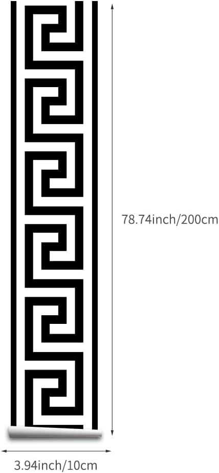 Self Adhesive Skirting Wall Waist Line Decal / Pvc White Black / 3.9 x 78.7