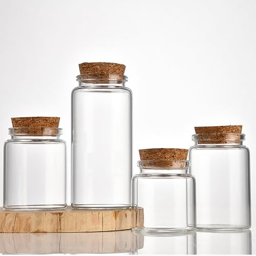 4 pcs 140ml Scripture Jars Glass Bottles with Cork Stopper Prayer Bottle Bible Verse Jar 47x100mm(1.85x3.94inch)