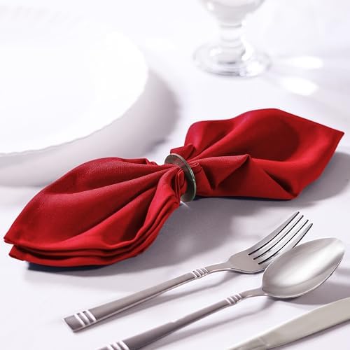 Utopia Home [12 Pack, Red] Cloth Napkins 17x17 Inches, 100% Polyester