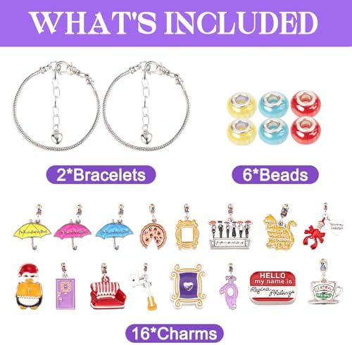 Advent Calendar 2026, 24 Days Christmas Charm Bracelet Making Kit for Women