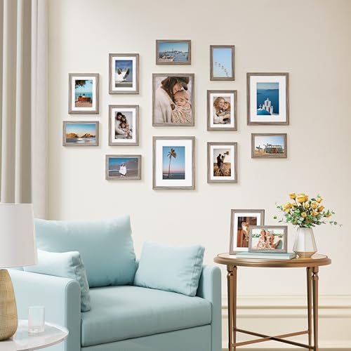 Vittanly 15 Pack Picture Frames Collage Wall Decor, Wall/Tabletop Display