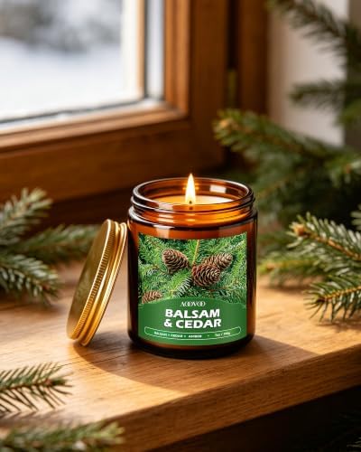 AOOVOO Winter Candles Set - 4 Pack Candles for Home Scented, 28 oz Soy Wax