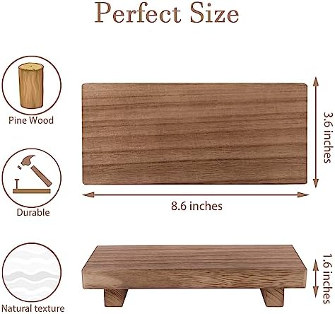 Wood Bathroom Tray Farmhouse Decor Kitchen Soap Holder, 8.7"x3.6" Brown