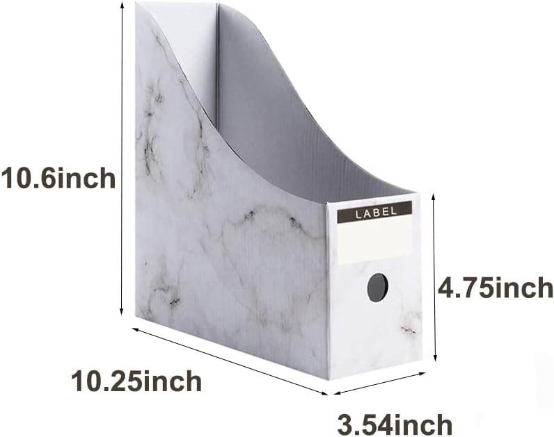 Foldable Desk File Holder Organizer Sturdy Cardboard Magazine Storage Box Document Rack with Blank Label Stickers for