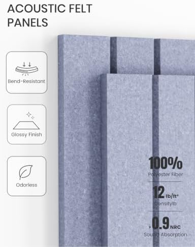 Fluxynara 36" x 24" Large Felt Bulletin Board, Soft Periwinkle