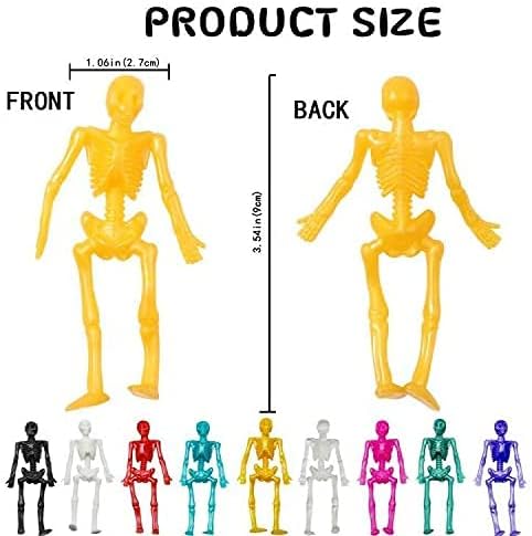 JOICEE 24PCS Halloween Stretchy Skeleton Toys Squishy Skeleton Toys