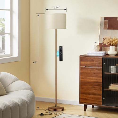 Ambimall Floor Lamps for Living Room with Remote Control and Stepless Dimmable Colors Temperature & Brightness, 9W Bulb