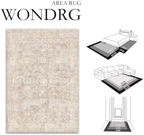 8x10 Beige Neutral Living Room Bedroom Area Rug