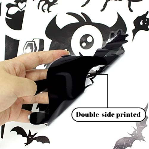 Halloween Window Clings Decorations - Silhouette Decorations With Cute Monster Stickers for Glass