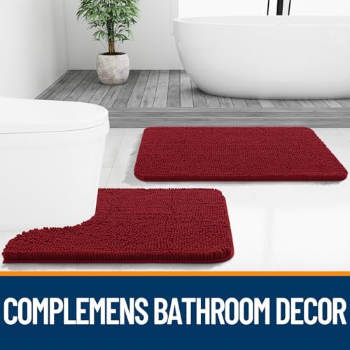 OLANLY Bathroom Runner Rugs 47x24, Extra Soft Absorbent Chenille Bath Rugs